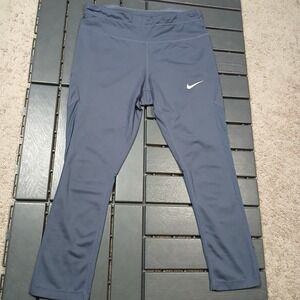 Nike Dri-FIT Running Pants Womens‎ Medium Slate Blue High Rise M Tights PB94